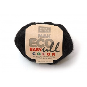 M&K Eco Baby Ull Color garn - 25g - Svart (185)
