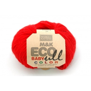 M&K Eco Baby Ull Color garn - 25g - Klarröd (187)