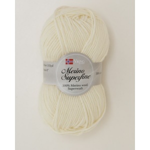 Viking garn Merino Superfine 50g Naturvit (602)