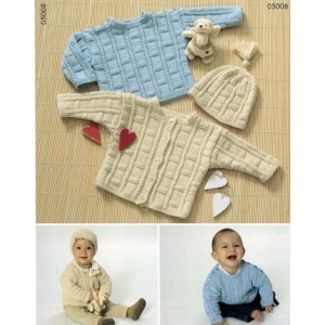 Stickmönster - Strukturstickat babyset