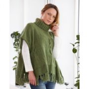 Stickmönster - Poncho med fläta