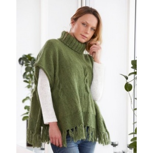 Stickmönster - Poncho med fläta