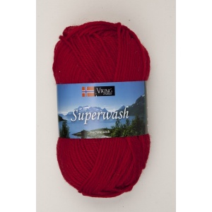 Viking garn Superwash 50g Mörkt Röd (160)