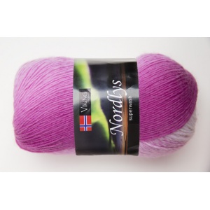 Viking garn Nordlys 100g Cerise/natur (963)