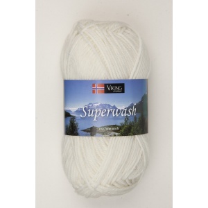 Viking garn Superwash 50g Blekt Vit (100)