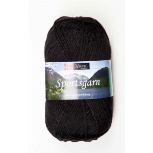 Viking garn Sportsgarn 50g Svart (103) SG
