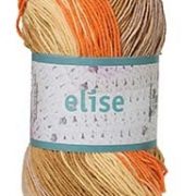 Elise garn 100g Orange/ockra/beige batik (10)