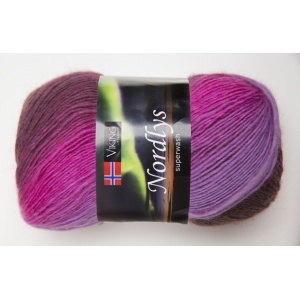 Viking garn Nordlys 100g Cerise/lila/brun (962)