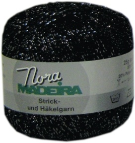 Nora garn 25g Svart/silver