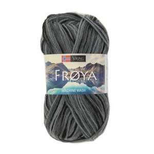 Viking garn Fröya 50g Grå/Svart (276)