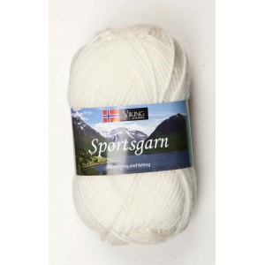 Viking garn Sportsgarn 50g Blekt Vit (100) SG