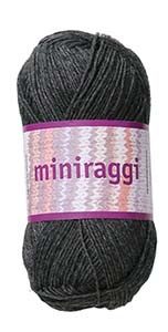 Miniraggi garn 50g Mörkgrå