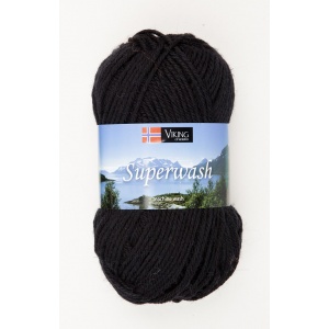Viking garn Superwash 50g Svart (103)